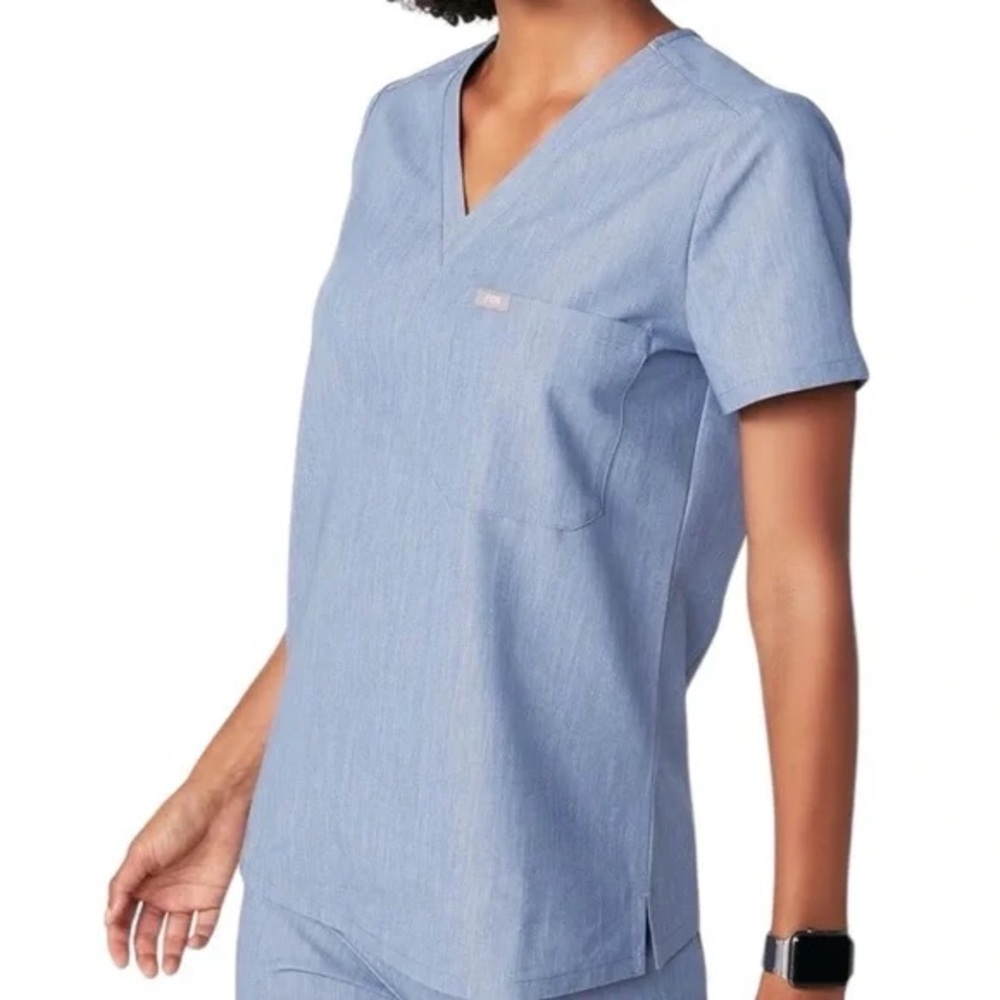 Figs Catarina heather denim PO1299 scrub top size XL